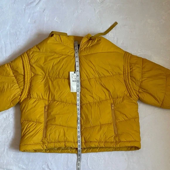 Zara Mustard Yellow Hooded Puffer Jacket - Picture 5 of 14